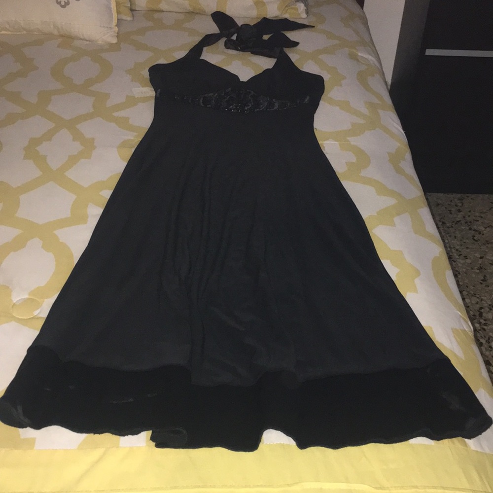 Halter black dress